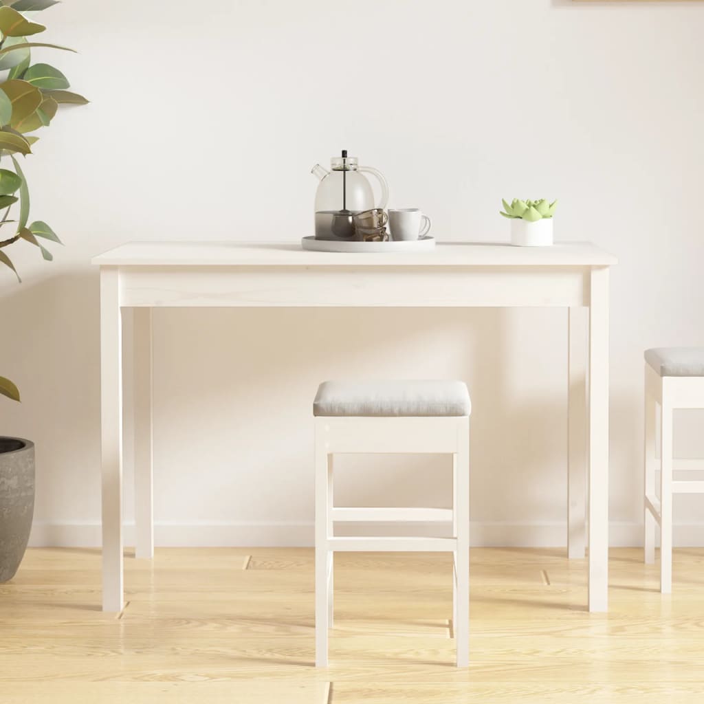 Blagovaonski stol bijeli 110 x 55 x 75 cm od masivne borovine