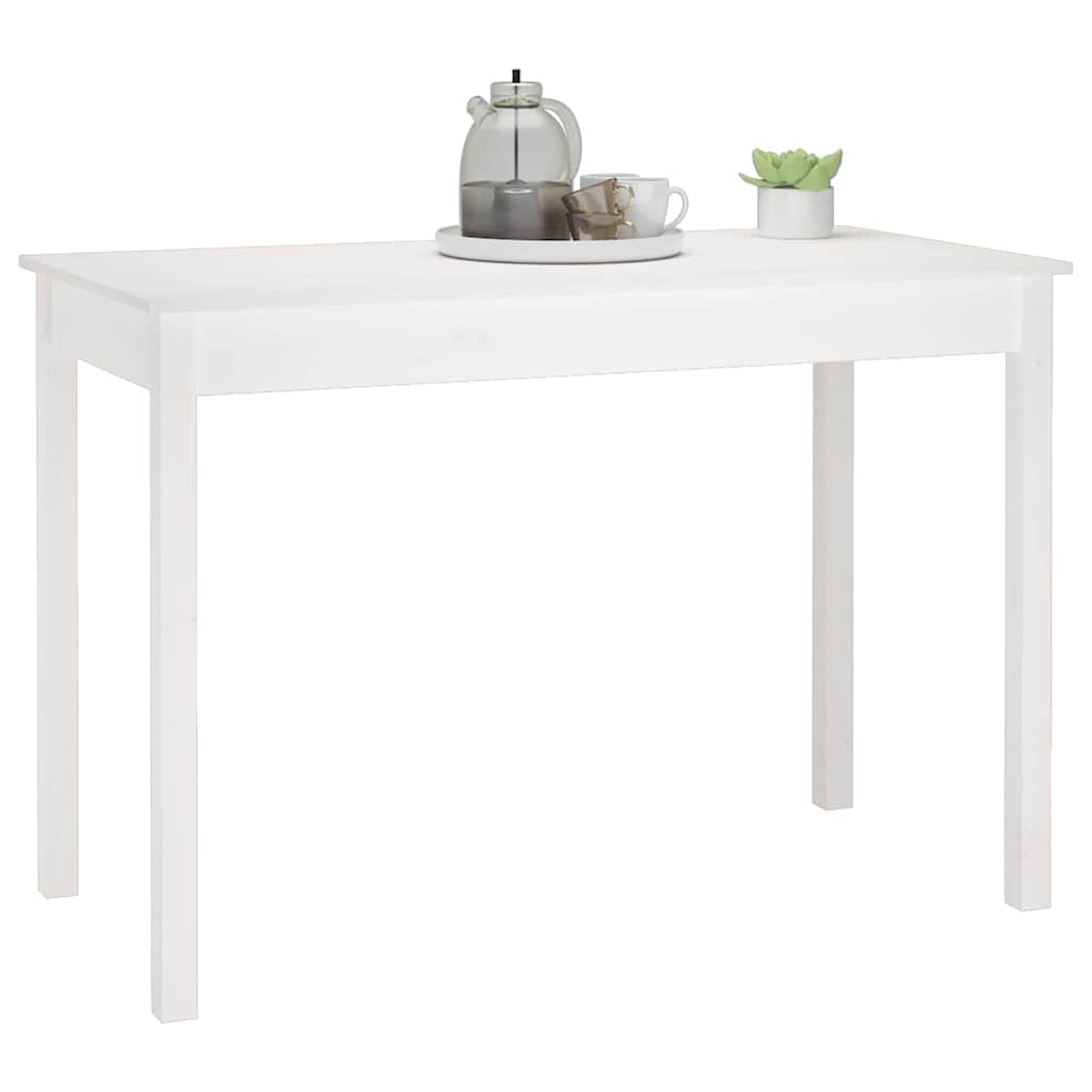 Blagovaonski stol bijeli 110 x 55 x 75 cm od masivne borovine