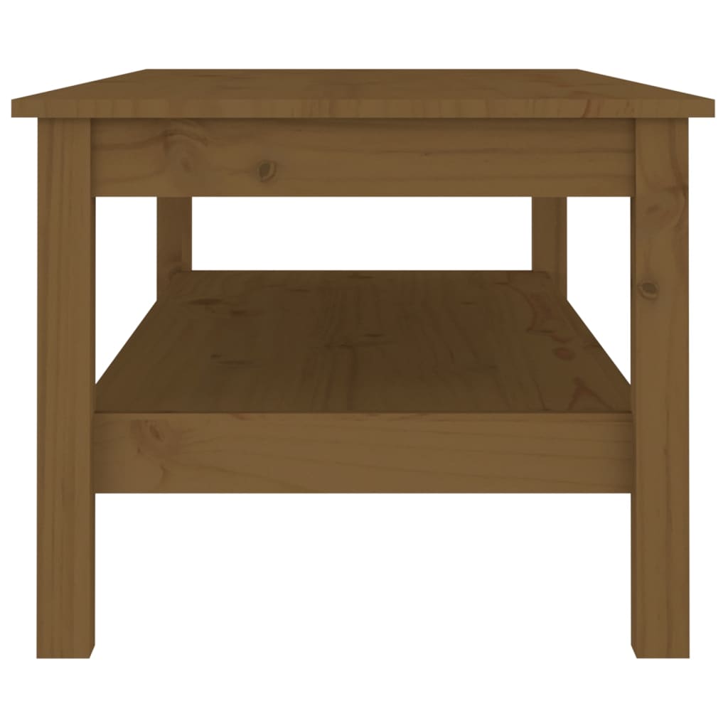Stolić za kavu boja meda 110x50x40 cm od masivne borovine