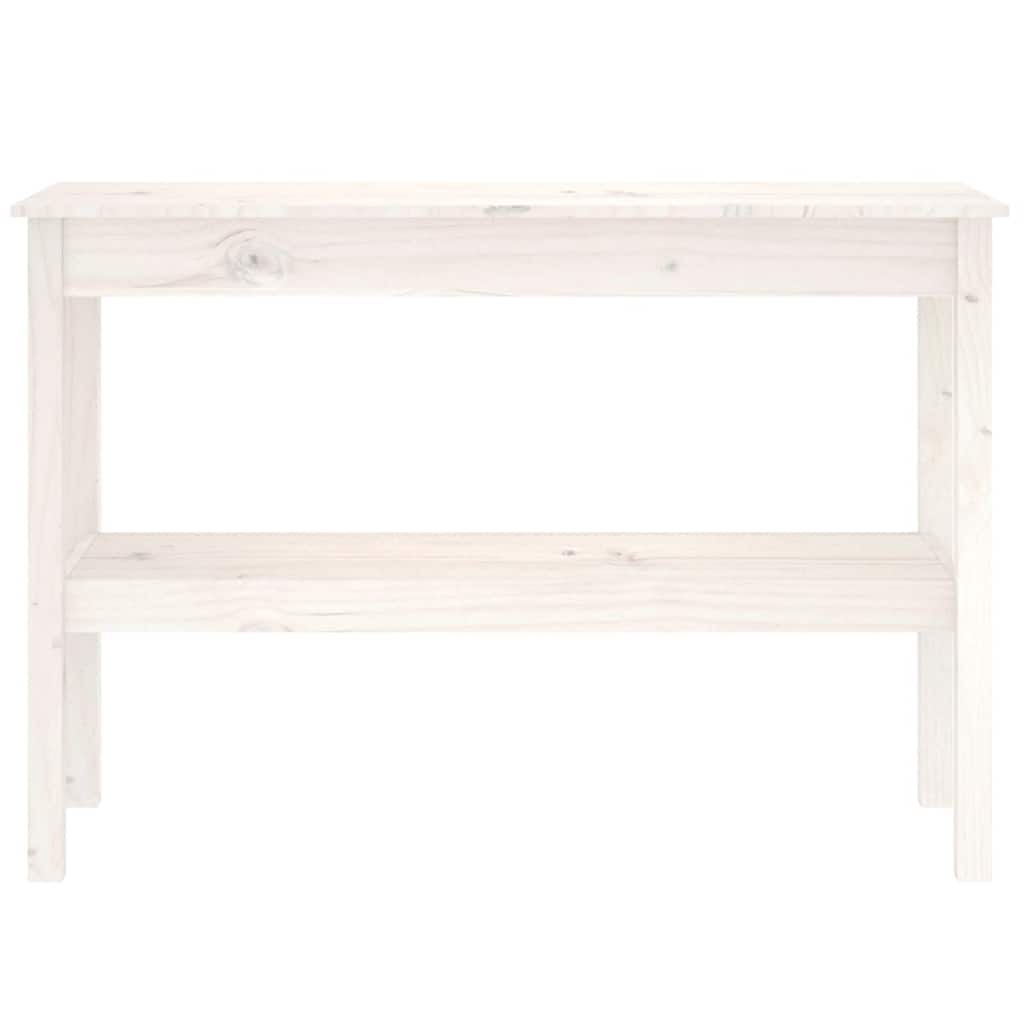 Konzolni stol bijeli 110x40x75 cm od masivne borovine