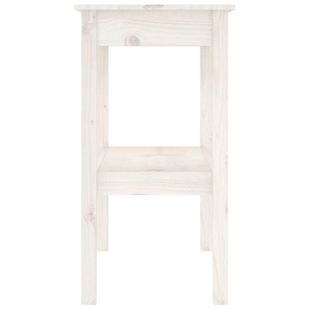Konzolni stol bijeli 110x40x75 cm od masivne borovine