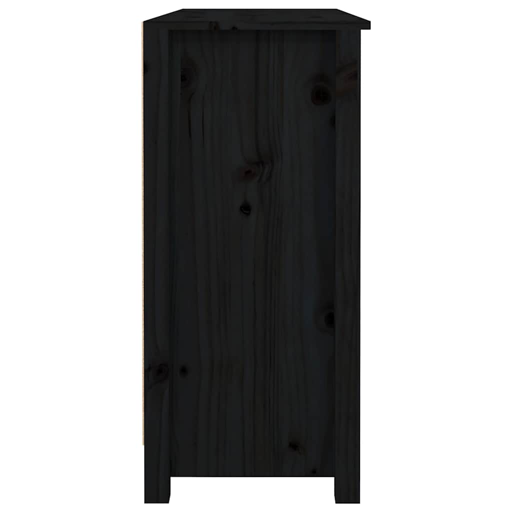 Komoda crna 100 x 35 x 74,5 cm od masivne borovine