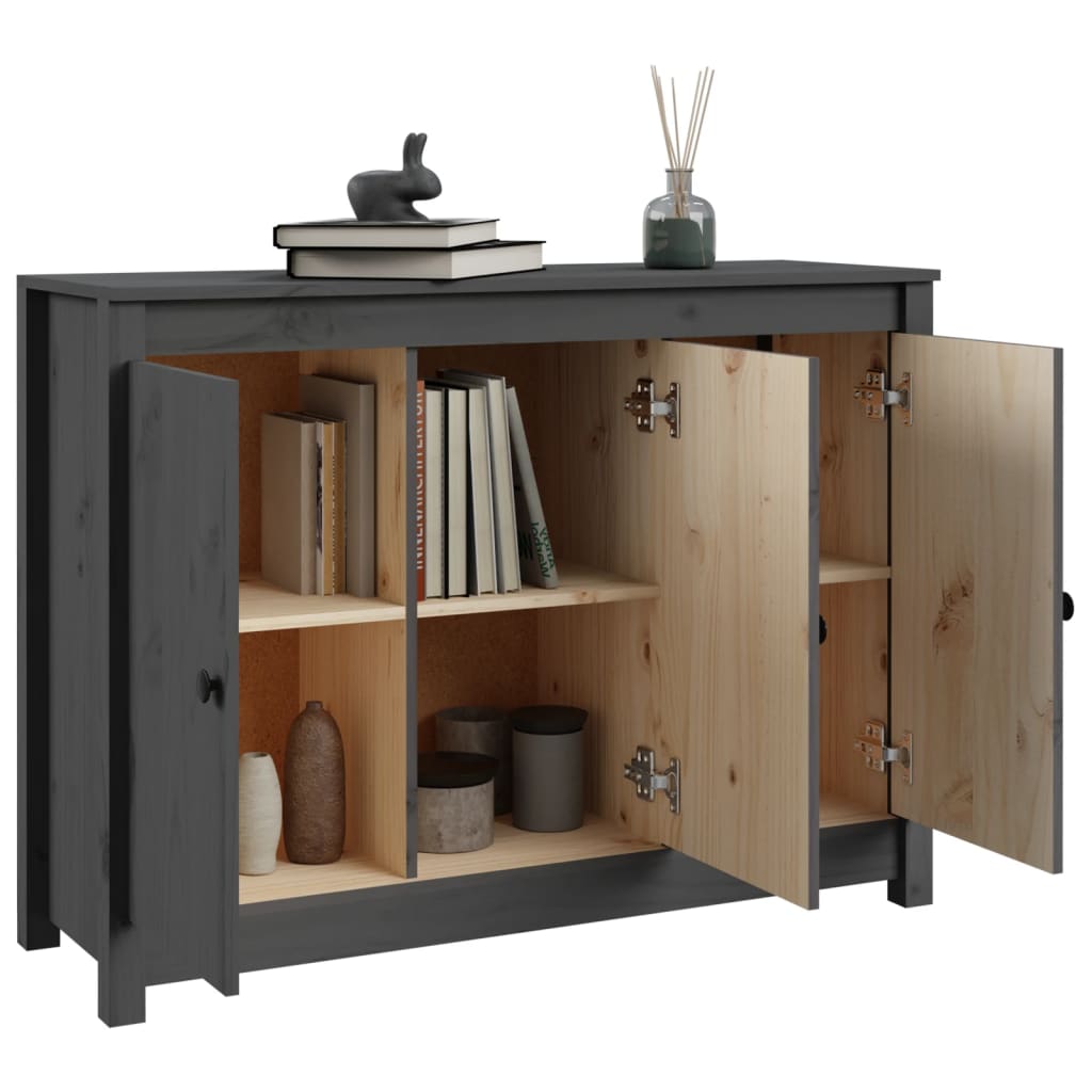 Komoda sivi 100 x 35 x 74 cm od masivne borovine