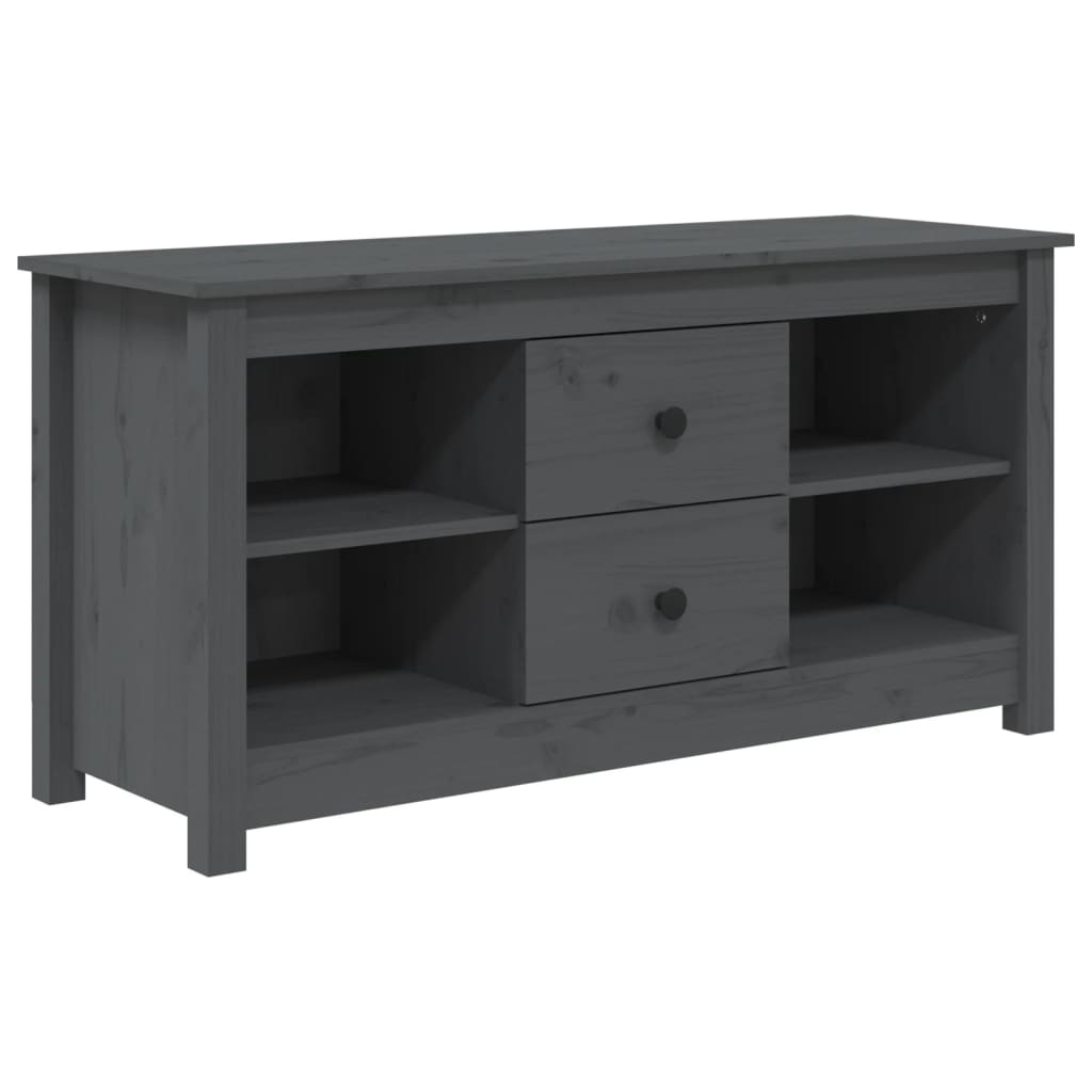 TV ormarić sivi 103 x 36,5 x 52 cm od masivne borovine