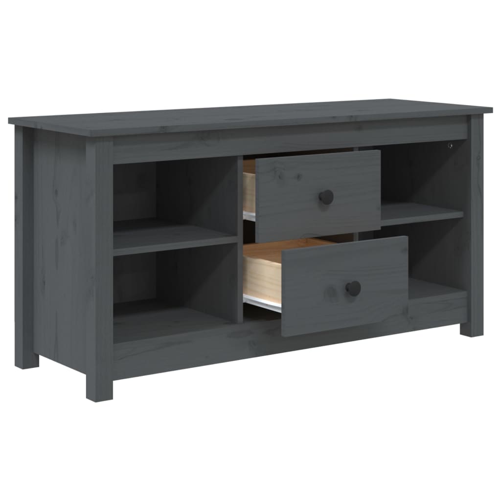 TV ormarić sivi 103 x 36,5 x 52 cm od masivne borovine
