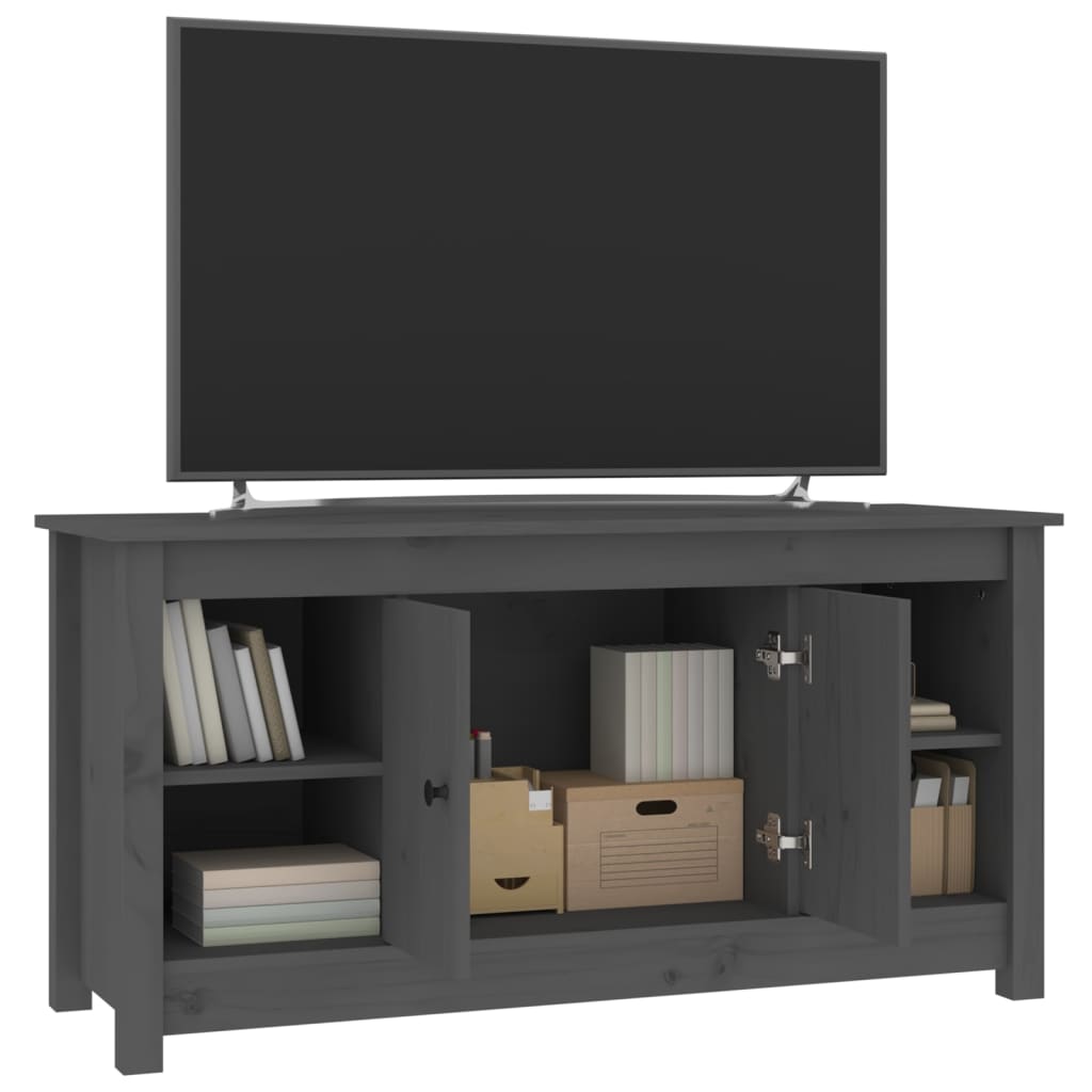 TV ormarić sivi 103 x 36,5 x 52 cm od masivne borovine