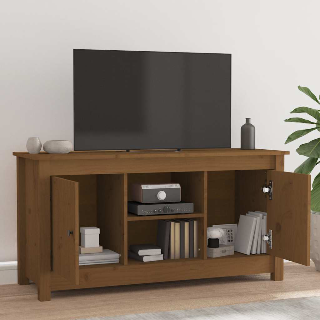 TV ormarić boja meda 103 x 36,5 x 52 cm od masivne borovine