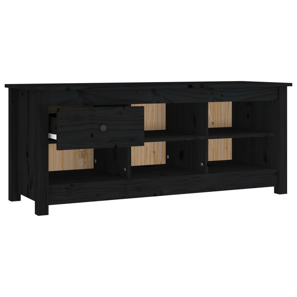 Ormarić za cipele crni 110 x 38 x 45,5 cm od masivne borovine