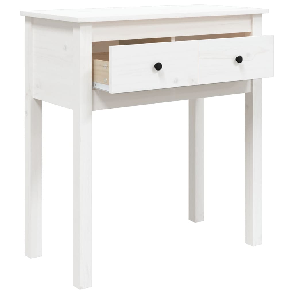 Konzolni stol bijeli 70 x 35 x 75 cm od masivne borovine