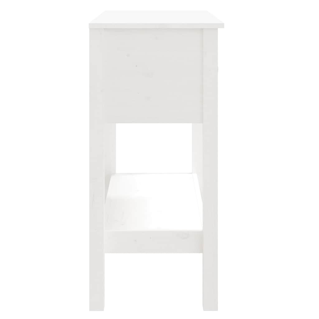 Konzolni stol bijeli 75 x 35 x 75 cm od masivne borovine