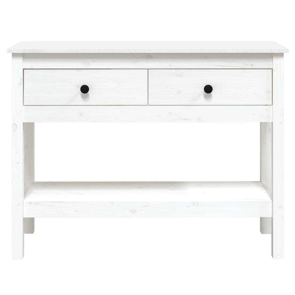 Konzolni stol bijeli 100x35x75 cm od masivne borovine