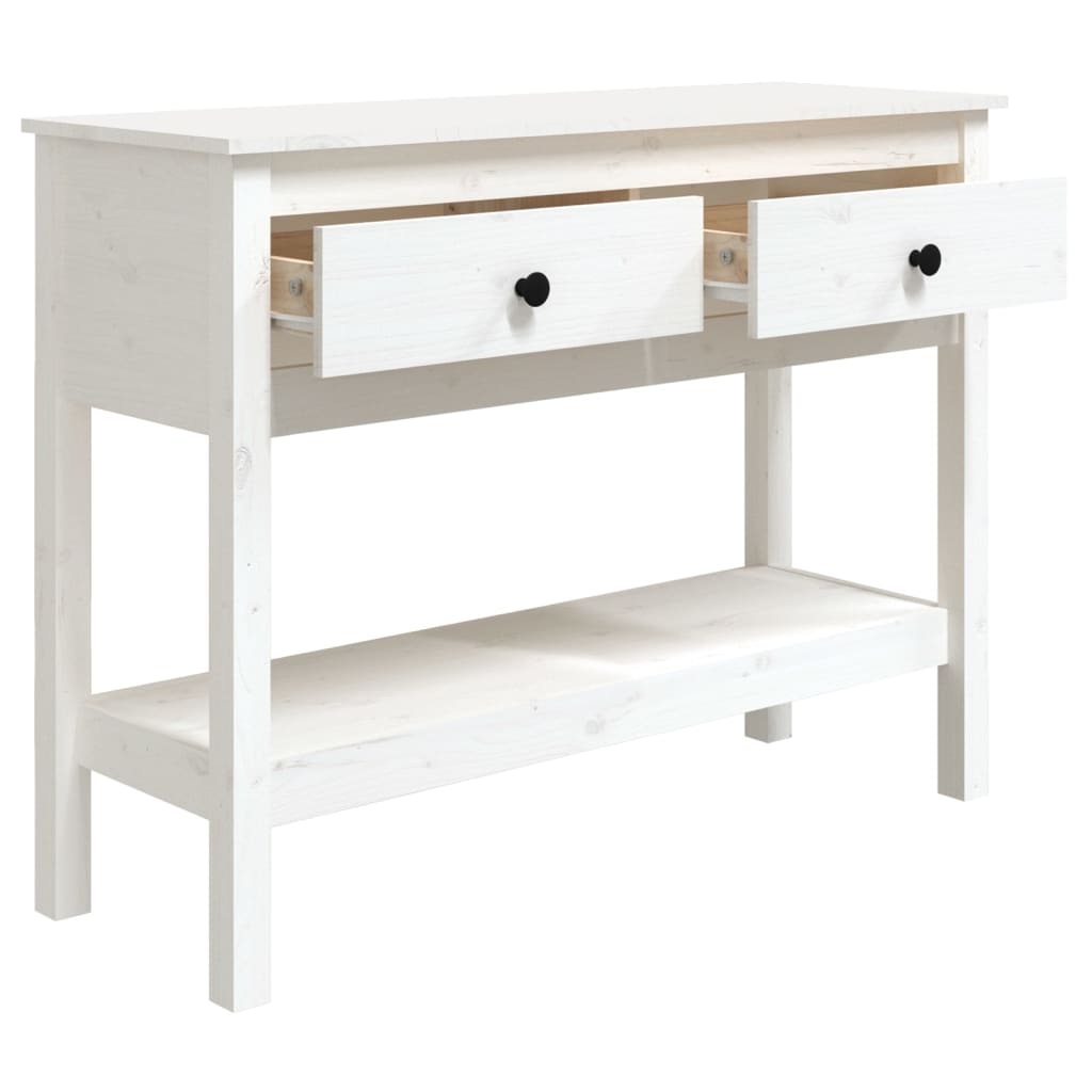Konzolni stol bijeli 100x35x75 cm od masivne borovine