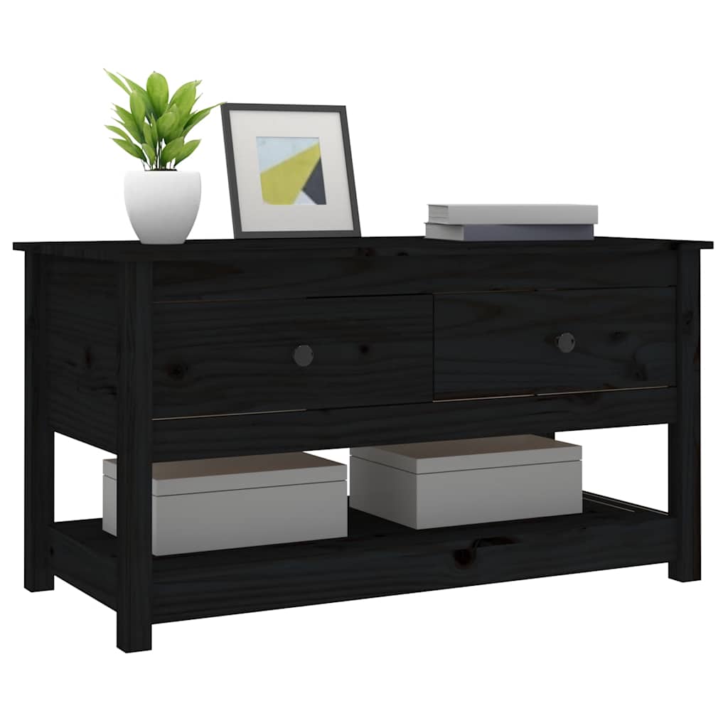 Stolić za kavu crni 102x49x55 cm od masivne borovine