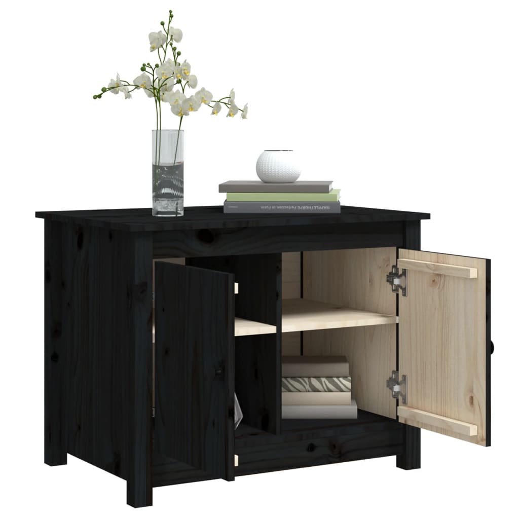 Stolić za kavu crni 71 x 49 x 55 cm od masivne borovine