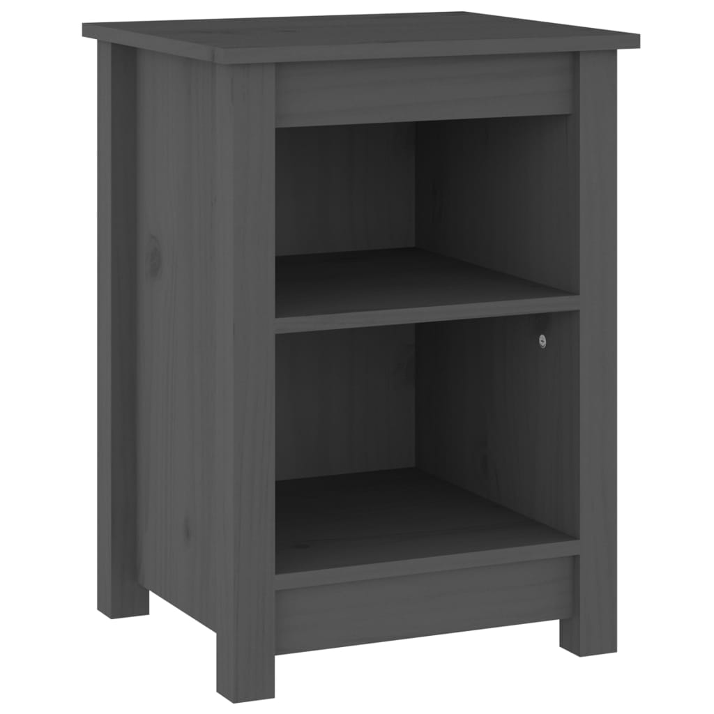 Noćni ormarići 2 kom sivi 40x35x55 cm od masivne borovine