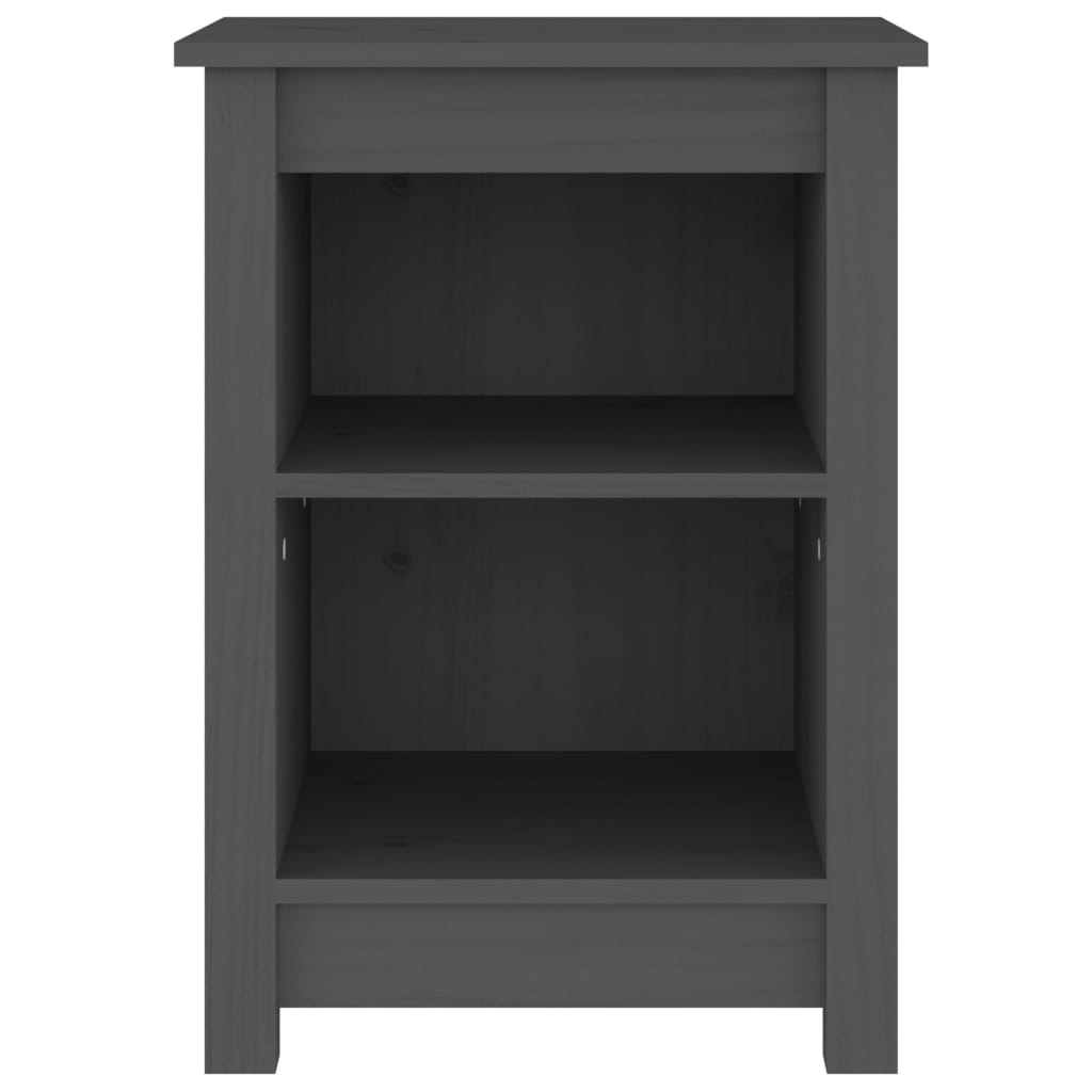 Noćni ormarići 2 kom sivi 40x35x55 cm od masivne borovine