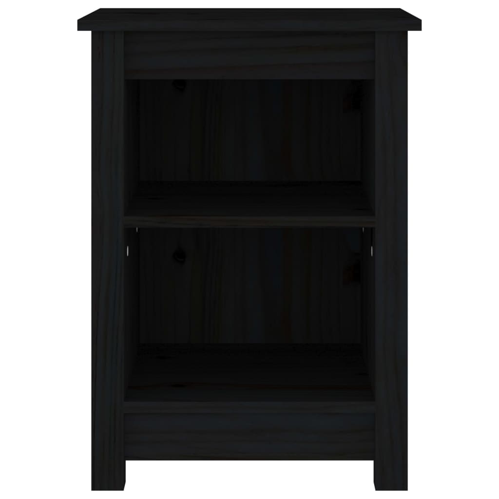Noćni ormarić crni 40x35x55 cm od masivne borovine