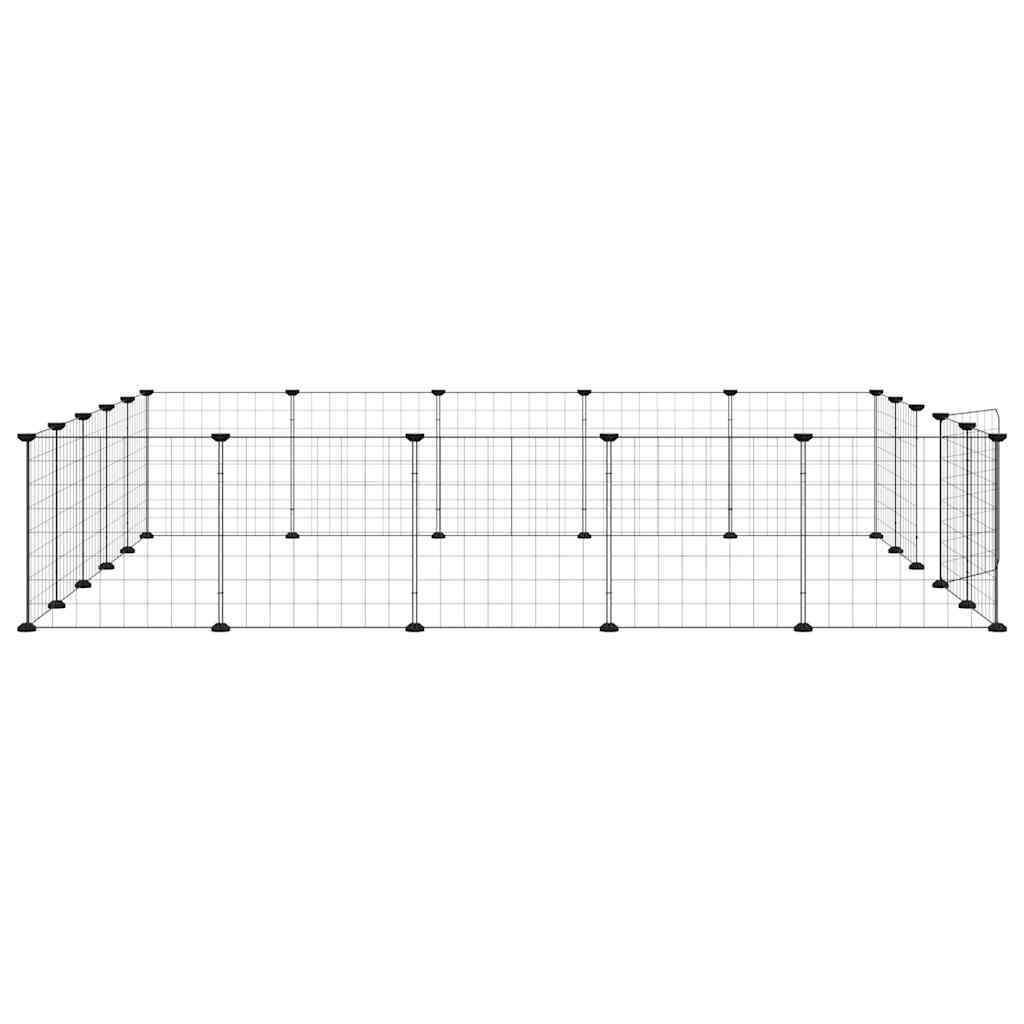 Kavez za ljubimce s 20 panela i vratima crni 35 x 35 cm čelični