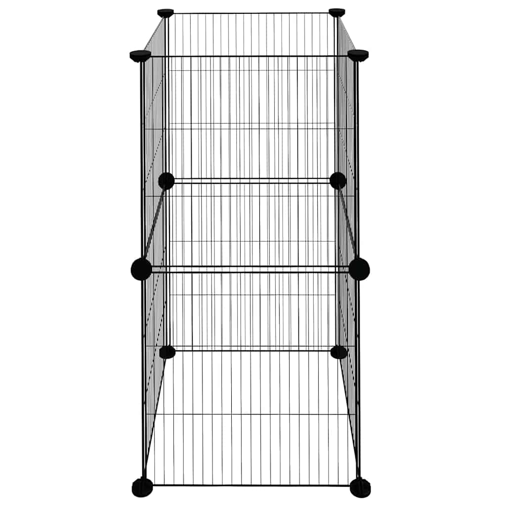 Kavez za kućne ljubimce s 8 panela crni 35 x 35 cm čelični