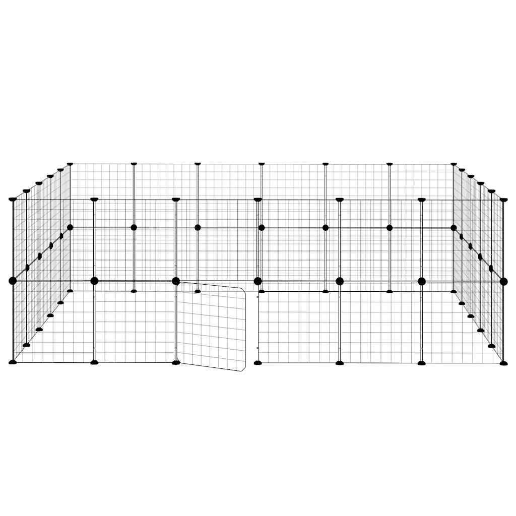 Kavez za ljubimce s 44 panela i vratima crni 35 x 35 cm čelični