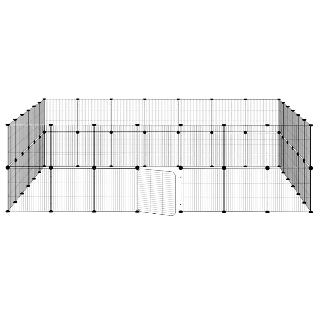 Kavez za ljubimce s 52 panela i vratima crni 35 x 35 cm čelični