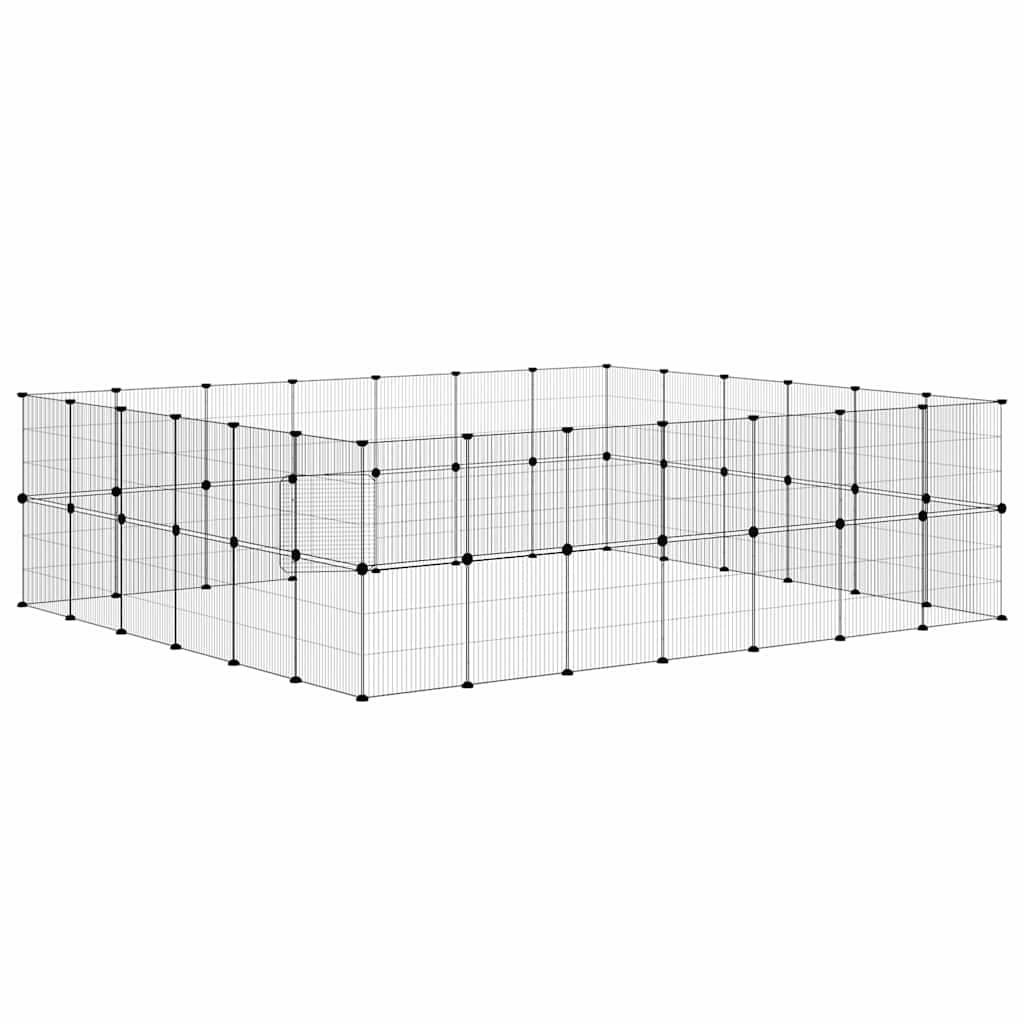 Kavez za ljubimce s 52 panela i vratima crni 35 x 35 cm čelični