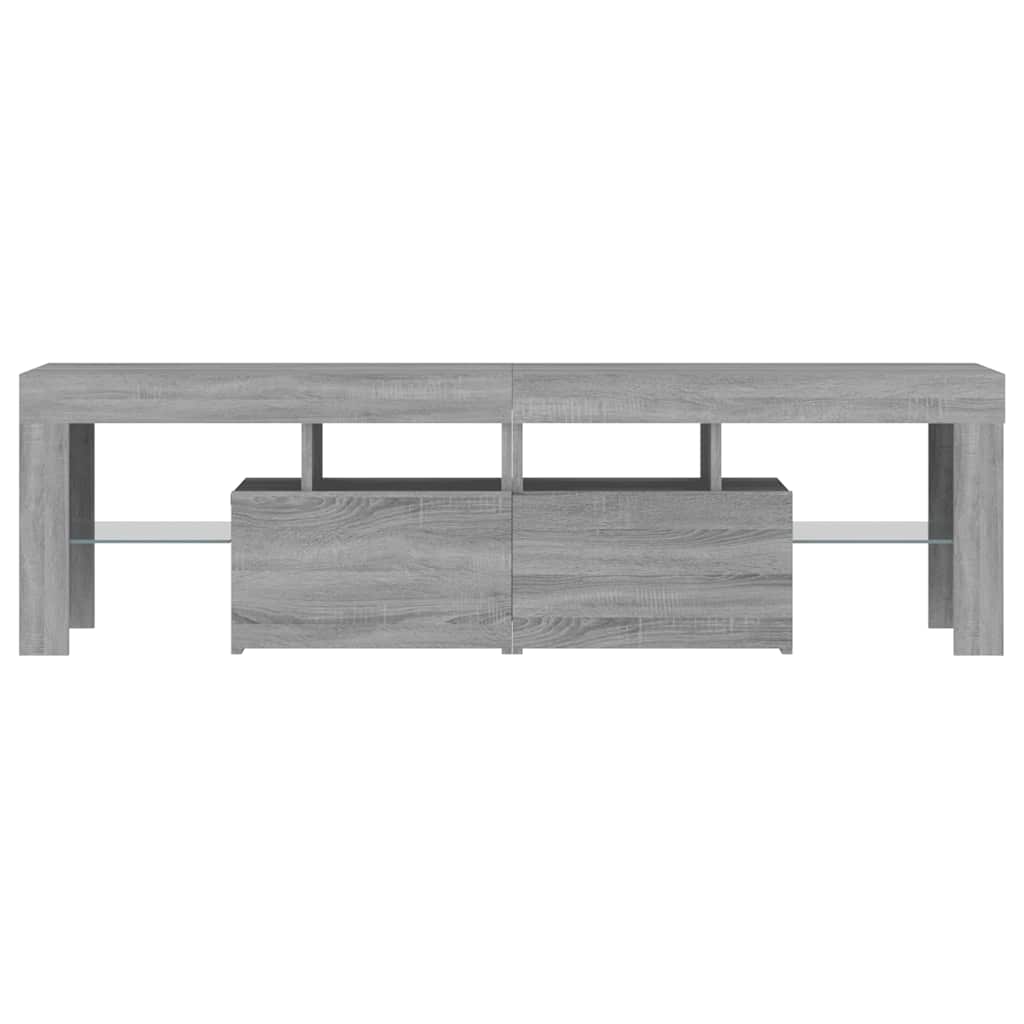 TV ormarić s LED svjetlima siva boja hrasta 140 x 36,5 x 40 cm