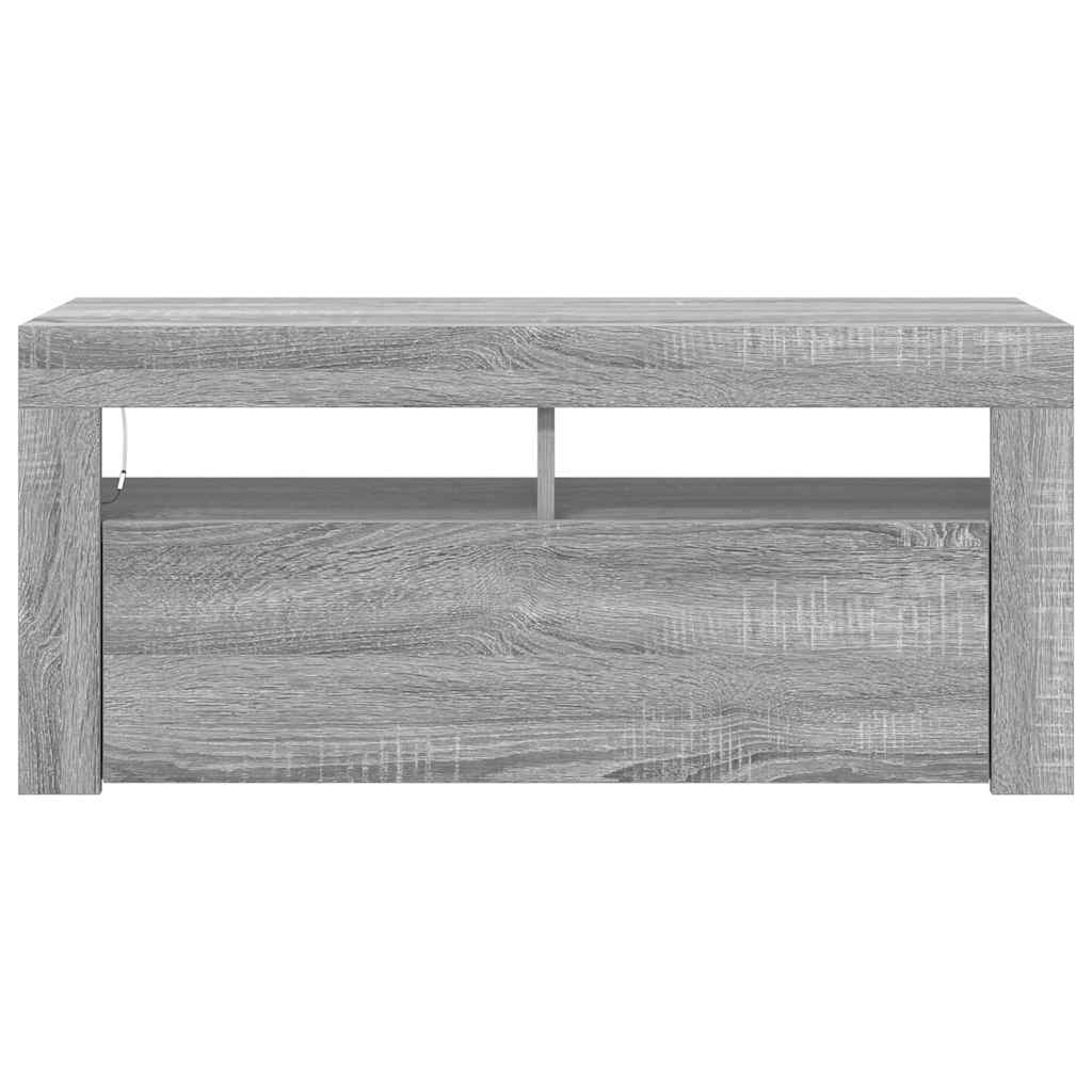 TV ormarić s LED svjetlima boja sivog hrasta sonome 90x35x40 cm