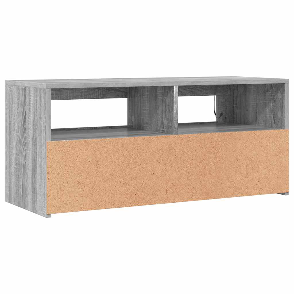 TV ormarić s LED svjetlima boja sivog hrasta sonome 90x35x40 cm