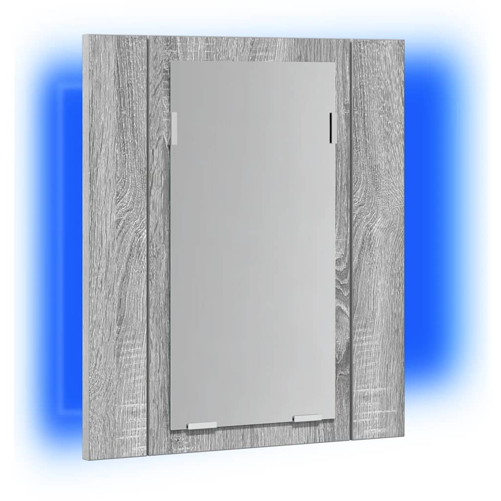 LED kupaonski ormarić s ogledalom boja hrasta 40x12x45cm drveni