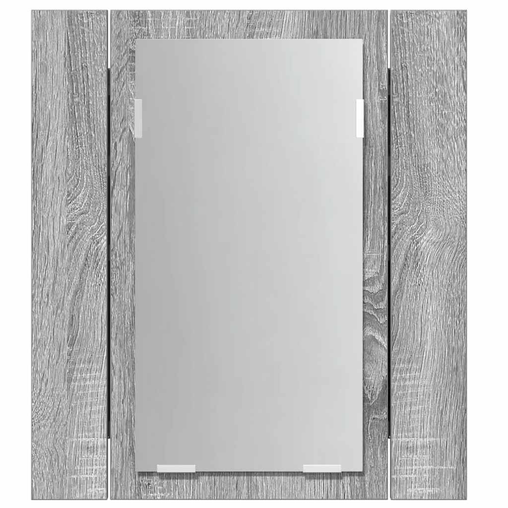 LED kupaonski ormarić s ogledalom boja hrasta 40x12x45cm drveni