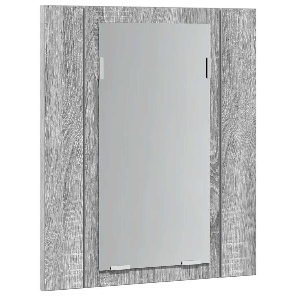 LED kupaonski ormarić s ogledalom boja hrasta 40x12x45cm drveni