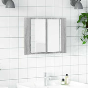 LED kupaonski ormarić s ogledalom boja hrasta 60x12x45cm drveni