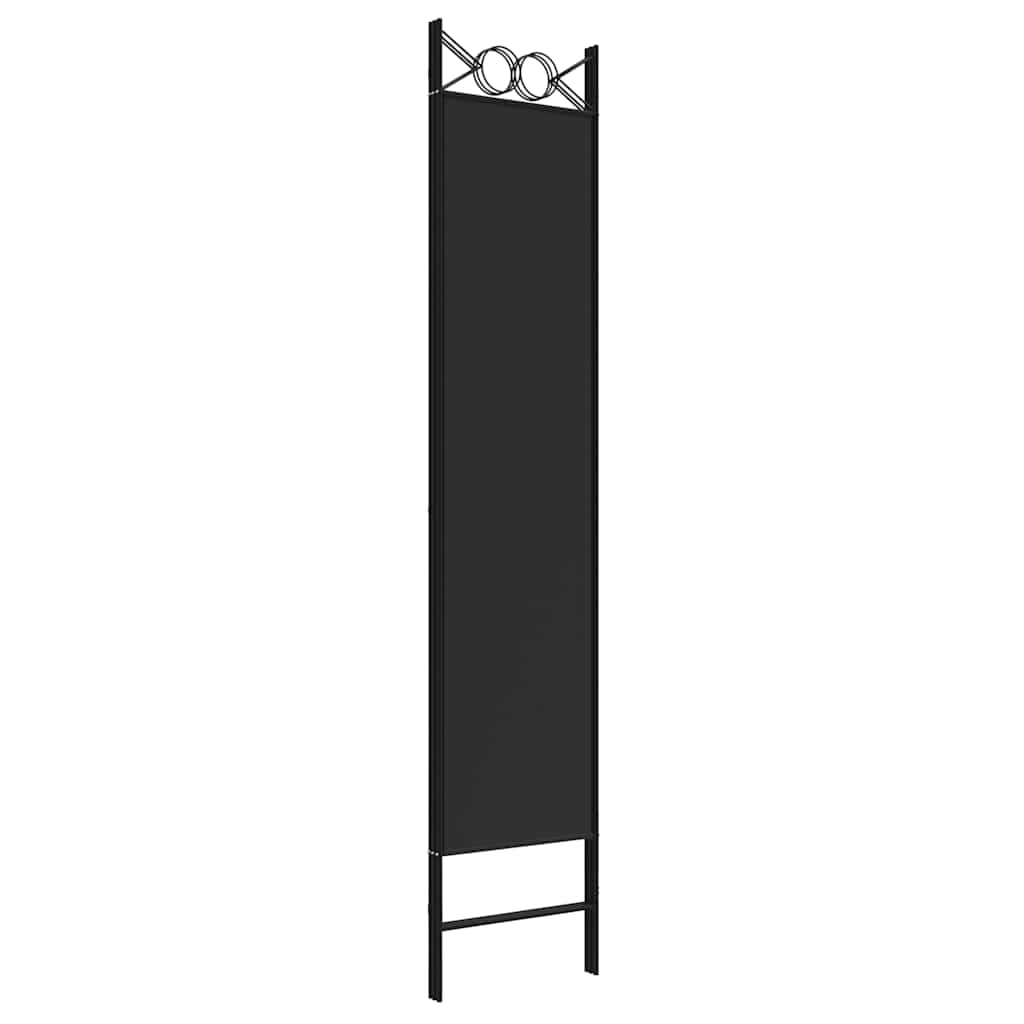 Sobna pregrada s 3 panela crna 120 x 200 cm od tkanine