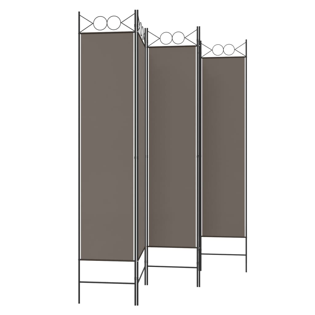 Sobna pregrada s 5 panela antracit 200 x 200 cm od tkanine