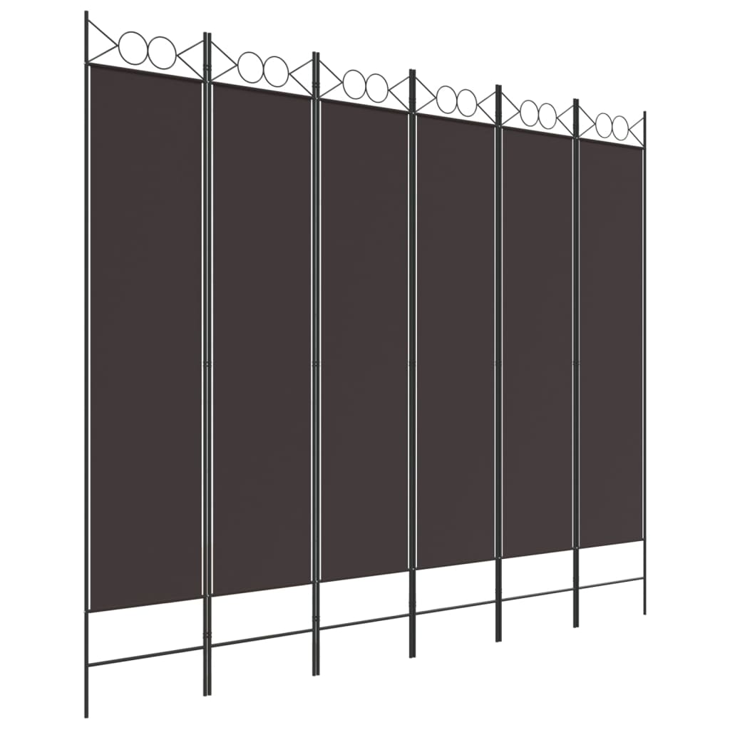Sobna pregrada s 6 panela smeđa 240x200 cm od tkanine