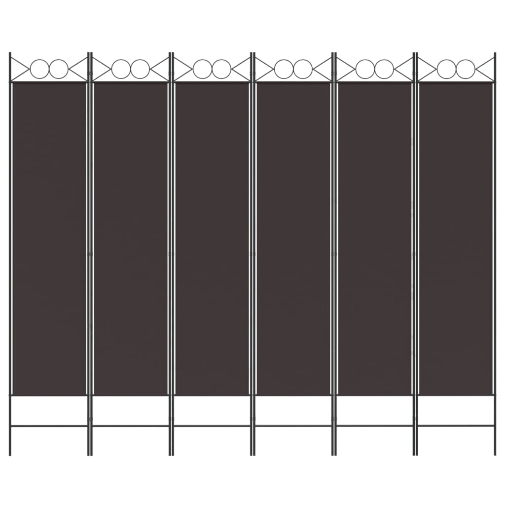 Sobna pregrada s 6 panela smeđa 240x200 cm od tkanine
