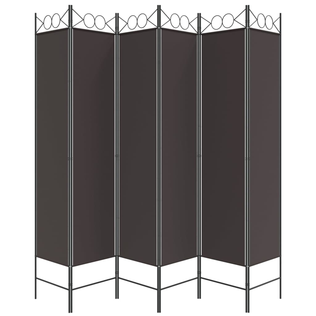 Sobna pregrada s 6 panela smeđa 240x200 cm od tkanine