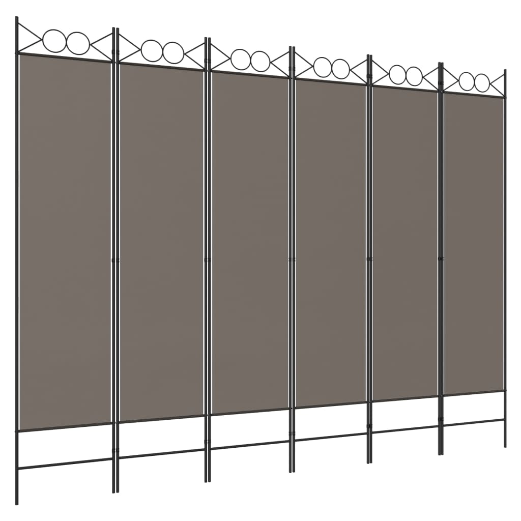 Sobna pregrada s 6 panela antracit 240x200 cm od tkanine