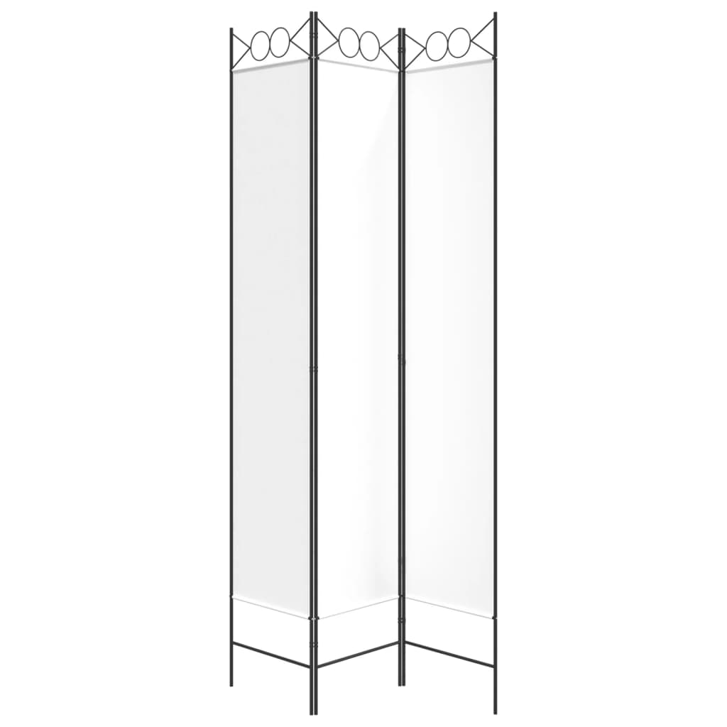Sobna pregrada s 3 panela bijela 120x220 cm od tkanine