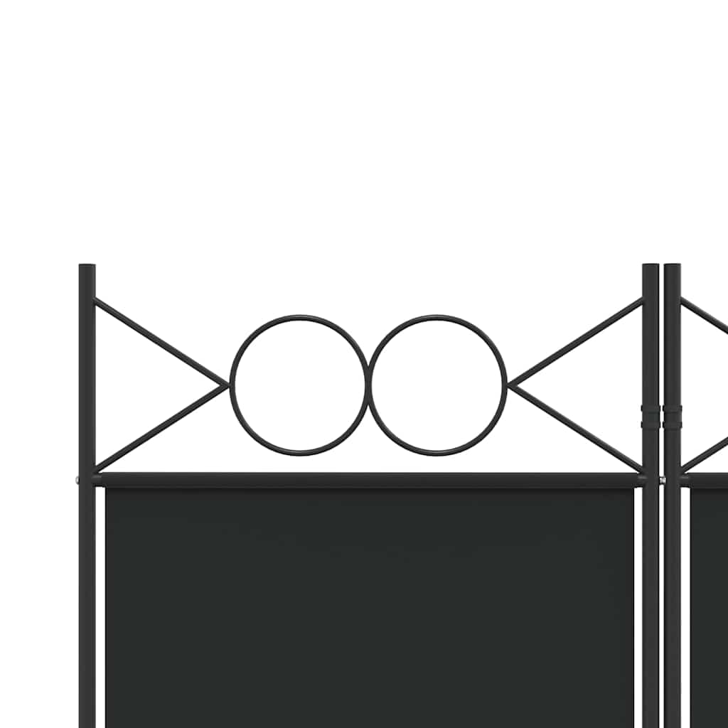 Sobna pregrada s 4 panela crna 160x220 cm od tkanine