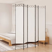 Sobna pregrada s 5 panela bijela 200x220 cm od tkanine