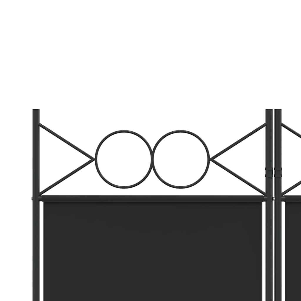 Sobna pregrada s 5 panela crna 200x220 cm od tkanine
