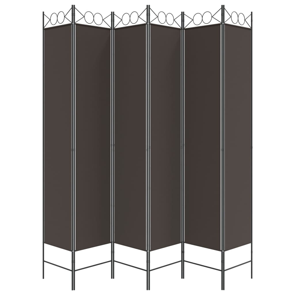 Sobna pregrada s 6 panela smeđa 240x220 cm od tkanine