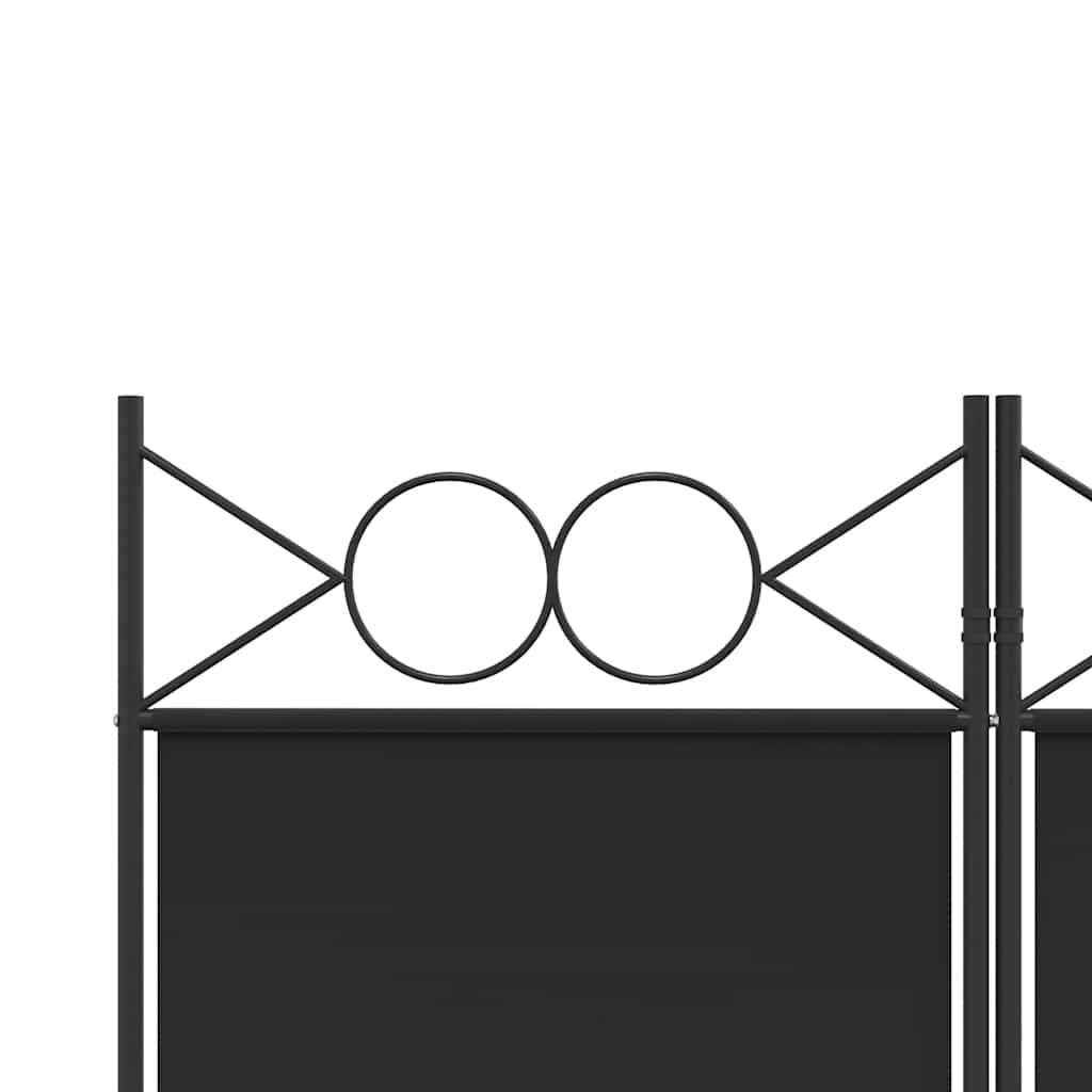 Sobna pregrada s 6 panela crna 240x220 cm od tkanine