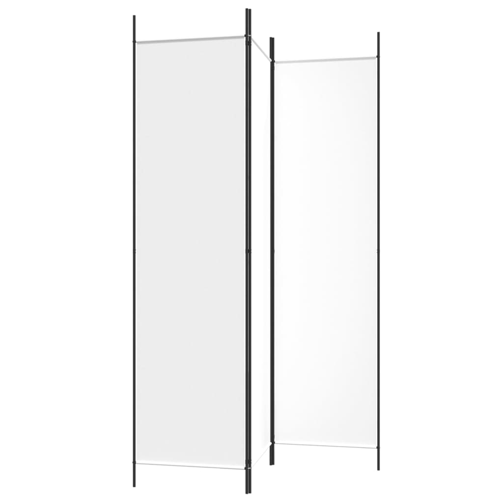 Sobna pregrada s 3 panela bijela 150 x 200 cm od tkanine