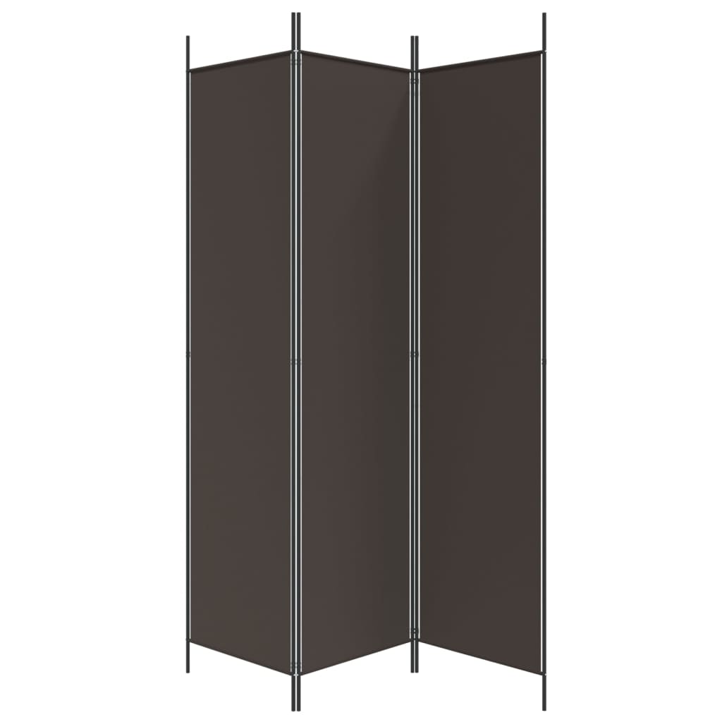 Sobna pregrada s 3 panela smeđa 150x200 cm od tkanine