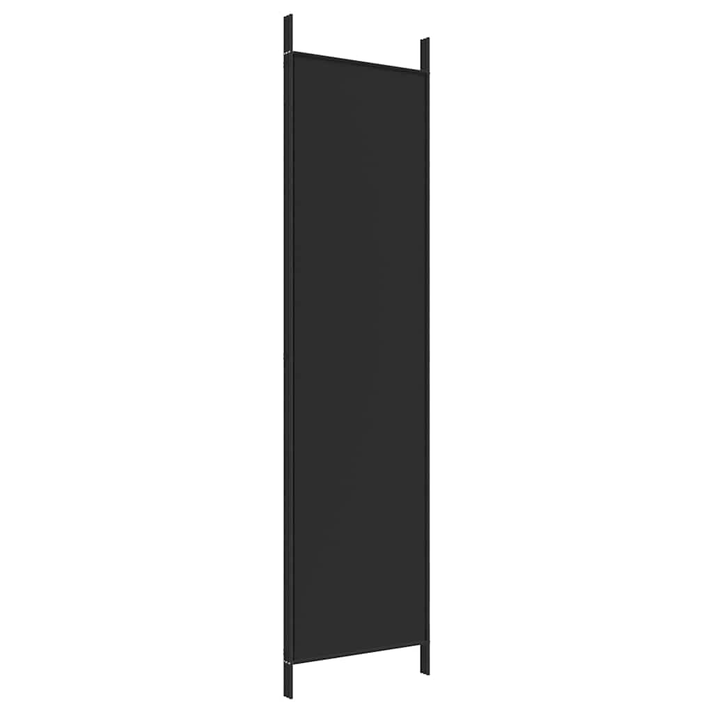 Sobna pregrada s 3 panela crna 150 x 200 cm od tkanine
