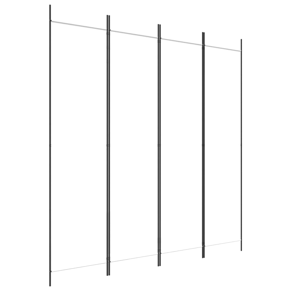 Sobna pregrada s 4 panela bijela 200 x 200 cm od tkanine