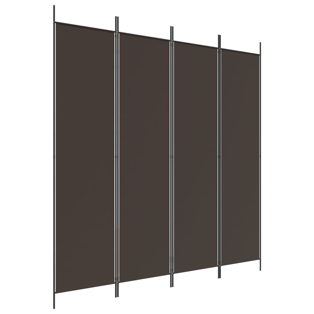 Sobna pregrada s 4 panela smeđa 200 x 200 cm od tkanine
